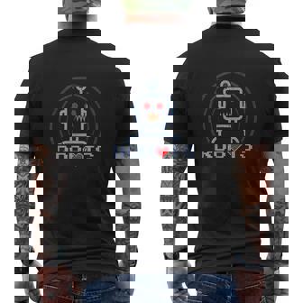 Retro Robots With Heart Cool Robotics Lover Mens Back Print T-shirt - Thegiftio
