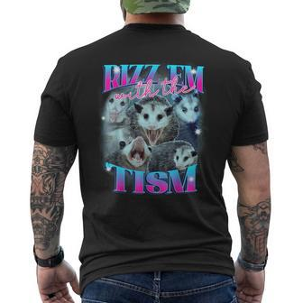 Rizz Em With The Tism Opossum Men's T-shirt Back Print - Seseable