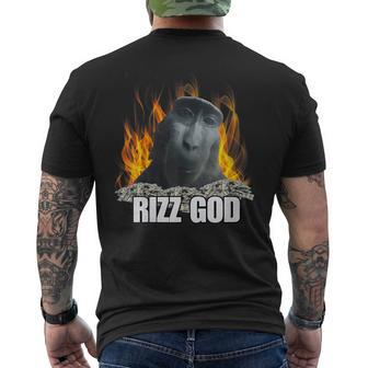 Rizz Rizzler Rizz God Slang Meme Trending Social Media Men's T-shirt Back Print | Mazezy