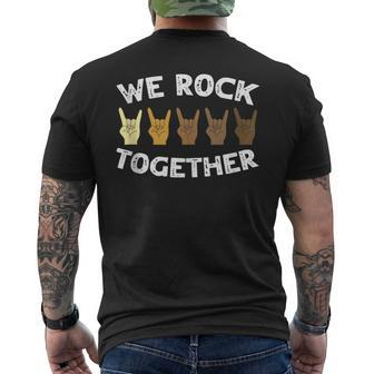 We Rock Together Rocker Skeleton Hand Men's T-shirt Back Print - Monsterry