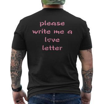 Romantic Please Write Me A Love Letter Men's T-shirt Back Print - Seseable