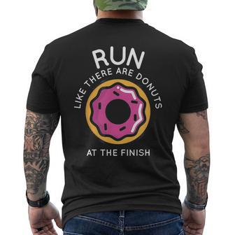 Running Donuts Marathon Mens Motivation Men's T-shirt Back Print | Mazezy