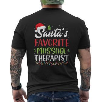 Santa Favorite Massage Therapist Christmas Mens Back Print T-shirt | Seseable UK
