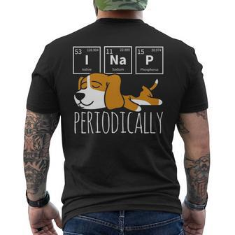 Science I Nap Periodic Table Meme Meh Beagle Dog Men's T-shirt Back Print | Mazezy