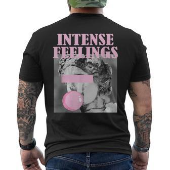 Sculpture Letter Graphic Cute Intense Feelings Men's T-shirt Back Print - Monsterry