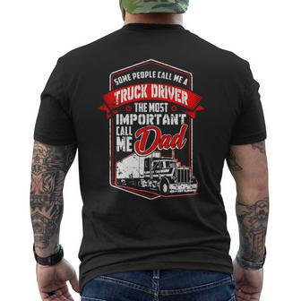 Semi Truck Driver For Truckers And Dads Men's T-shirt Back Print | Mazezy