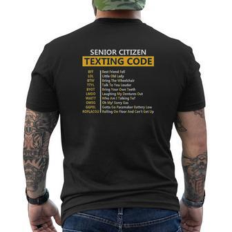 Senior Citizen's Texting Code For Grandpa Mens Back Print T-shirt - Thegiftio UK
