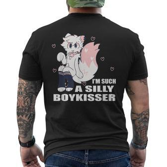 Silly Boy Kisser Meme Femboy Gay Pride Lgbtq Men's T-shirt Back Print - Monsterry CA