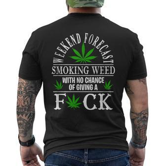 Smoking Weed With No Chance Of Giving A Fuck Men's T-shirt Back Print - Monsterry AU