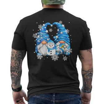 Snowman Gnomies With Snowflakes Cute Winter Gnome Men's T-shirt Back Print - Thegiftio UK