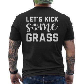 Soccer Mom Lets Kick Some Grass Men's T-shirt Back Print - Thegiftio UK
