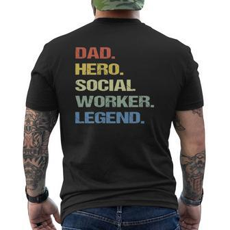 Social Worker Dad Hero Legend Mens Back Print T-shirt | Mazezy