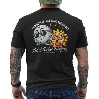 Solar Eclipse April 2024 Sun Is Getting Mooned Men's T-shirt Back Print - Monsterry