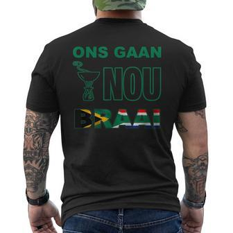 South African Braai Rugby Fan Sa Flag Men's T-shirt Back Print - Thegiftio UK