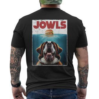 St Bernard Jowls Burger Saint Giant Dog Mom Dad Men's T-shirt Back Print - Monsterry DE