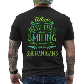 St Patrick's When Irish Eyes Are Smiling Shenanigans Men's T-shirt Back Print - Monsterry DE