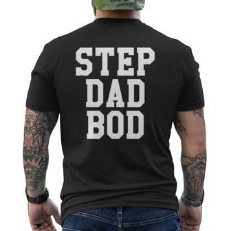 Step Dad Bod Fitness Gym Exercise Father Tee Mens Back Print T-shirt | Mazezy