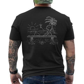Stickman Relaxing On The Beach Men's T-shirt Back Print - Monsterry DE