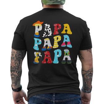 Story Papa Toy Boy Story Dad Fathers Day For Mens Men's T-shirt Back Print - Monsterry UK