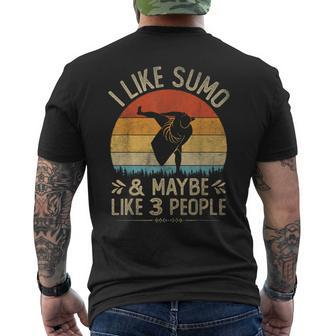 I Like Sumo And Maybe Like 3 People Vintage Sumo Men's T-shirt Back Print - Monsterry UK