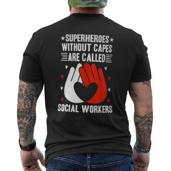 Superheroes Without Capes Are Called Social Workers Men's T-shirt Back Print - Monsterry CA