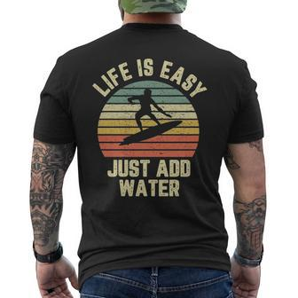Surfing Life Is Easy Just Add Water Cool Surfer Men's T-shirt Back Print | Mazezy