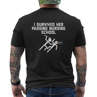 I Survived Her Passing Nursing School For Men Mens Back Print T-shirt - Thegiftio UK