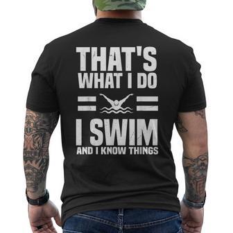 Swimmer Saying Swimming Swim Sports Men's T-shirt Back Print - Monsterry