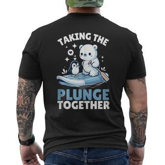 Taking The Plunge Together Polar Bear Plunge Men's T-shirt Back Print - Monsterry