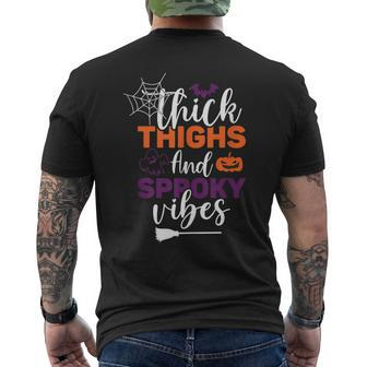 Thick Thighs & Spooky Vibes Mens Back Print T-shirt - Thegiftio UK