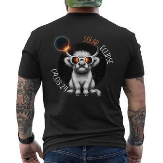 Total Solar Eclipse April 8 2024 Cute Highland Cow Men's T-shirt Back Print | Mazezy