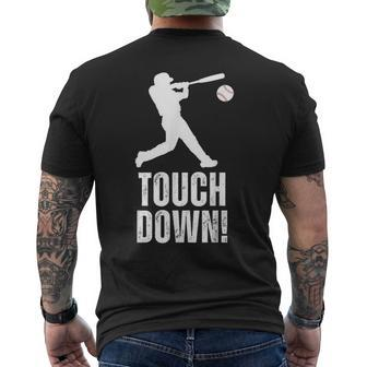 Touchdown Baseball Sports Vintage Baseball Player Men's T-shirt Back Print - Monsterry DE