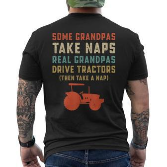 Tractor Retro Vintage For Grandpa Drive Tractor Men's T-shirt Back Print - Monsterry
