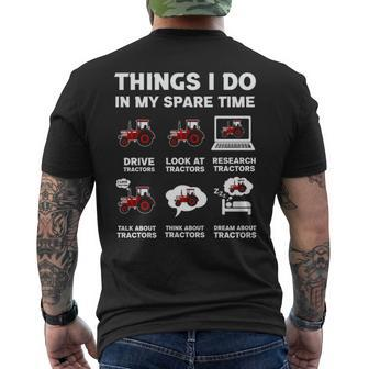 Tractors Lover 6 Things I Do In My Spare Time Tractor Men's T-shirt Back Print | Mazezy