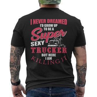 Truck Driver Semi Big Rig Trucking Trailer Truck Men's T-shirt Back Print | Mazezy AU