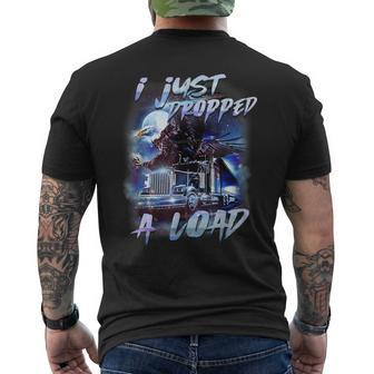 Trucker Husband Semi Trailer Truck Driver Men's T-shirt Back Print - Seseable