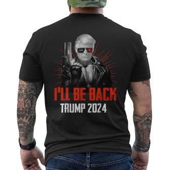 Trump 2024 45 47 Trumpinator I'll Be Back Save America Men's T-shirt Back Print - Monsterry UK