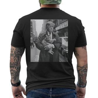 Trump And Cat Political Men's T-shirt Back Print - Monsterry UK