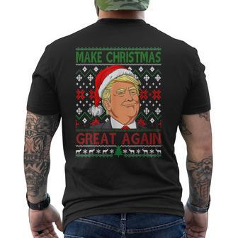 Trump Make Christmas Great Again Ugly Sweater Xmas Pjs V2 Mens Back Print T-shirt - Thegiftio