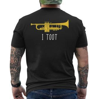 Trumpet I Toot Band Player Men's T-shirt Back Print - Monsterry