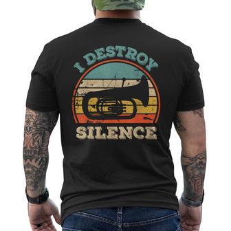 Tuba I Destroy Silence Marching Band Tuba Men's T-shirt Back Print - Monsterry UK