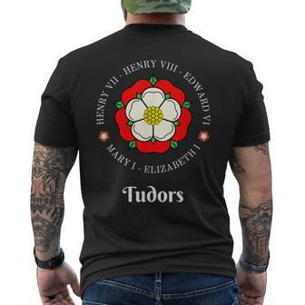 Tudor Kings Queens Monarchs English History Rose Men's T-shirt Back Print - Thegiftio UK