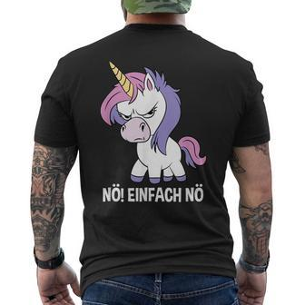 Unicorn Nö Einfach Nö Slogan T-Shirt mit Rückendruck - Seseable