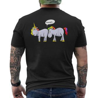 Unicorn Stuck In The Butt Men's T-shirt Back Print - Monsterry
