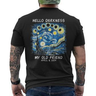 Van Gogh Hello Darkness My Old Friend Solar Eclipse Men's T-shirt Back Print - Seseable