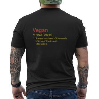 Vegan Definition Mens Back Print T-shirt - Seseable
