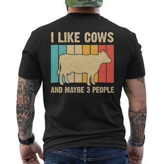 Vintage Cow Cow Farmer Men Women Cattle Lover Men's T-shirt Back Print | Mazezy