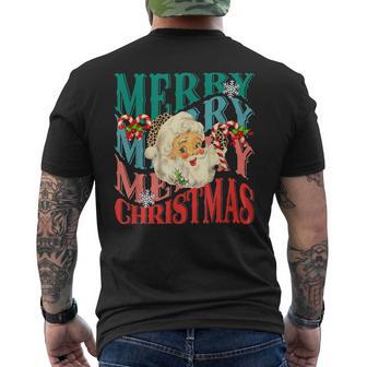 Vintage Pink Santa Claus Pink Christmas V23 Mens Back Print T-shirt - Thegiftio UK