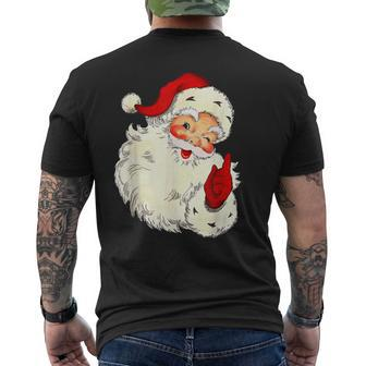 Vintage Red Santa Claus Red Christmas Graphic Mens Back Print T-shirt - Seseable