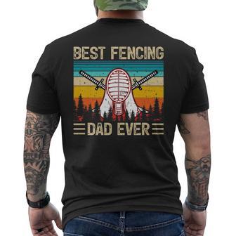 Vintage Retro Best Fencing Dad Ever Father's Day Men's T-shirt Back Print - Monsterry